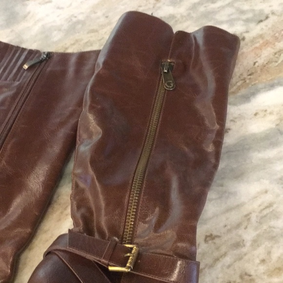 Guess Shoes Guess Knee High Leather Boots Brown 4 Heel Poshmark